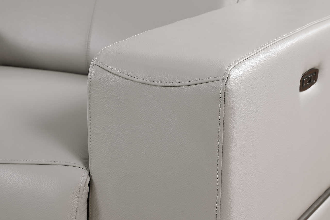 Power headrest control buttons on sectional armrest