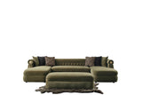 Brooklyn Green Sectional Sofa detailed view