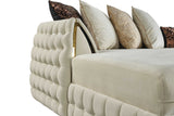 Sicilya Off White Sectional sofa side view