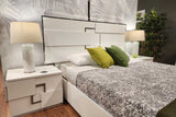 Side angle showing wireless charging station on Infinity King Bed side rail