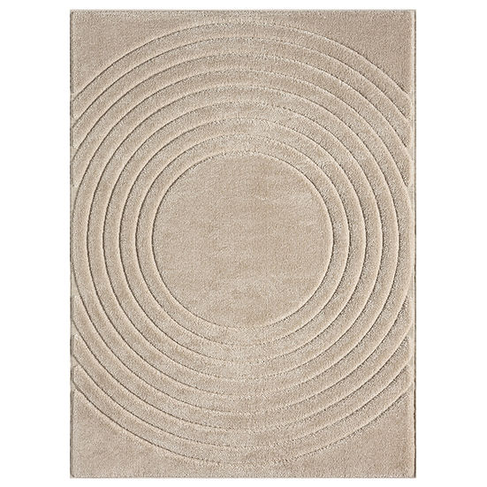 Skyler S626 Champaign 5x7 area rug top view showing pattern