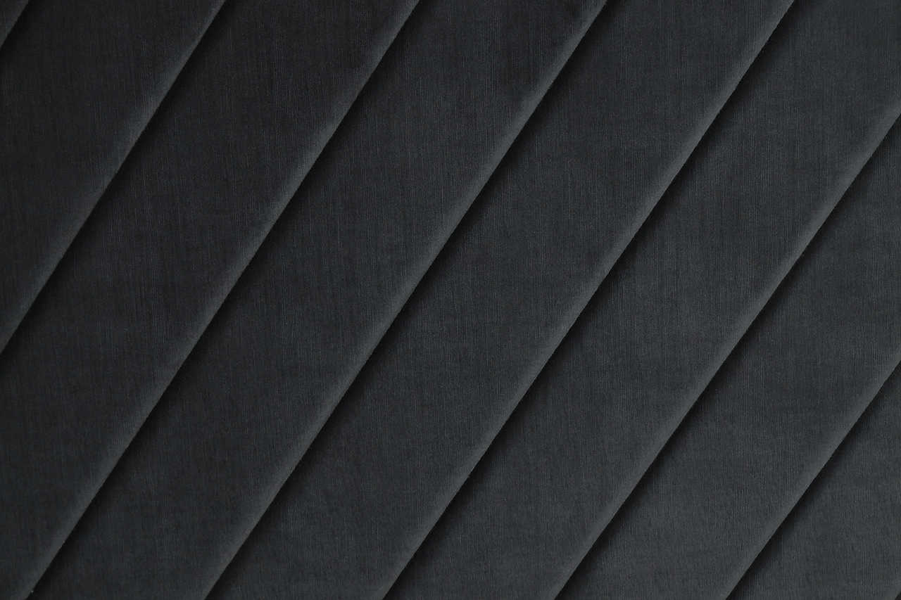 Mio black velvet queen bed showing side panel