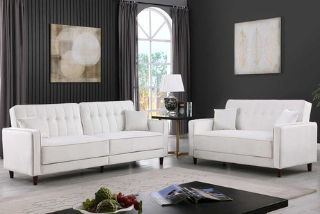 Cream upholstered cozy sofa bed main view