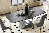 Close-up of Lexi table matte black sintered stone surface