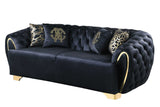 Close-up detail of Mila Black Velvet upholstery