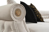 Brooklyn Cream Fabric Tufted Sectional sofa side view