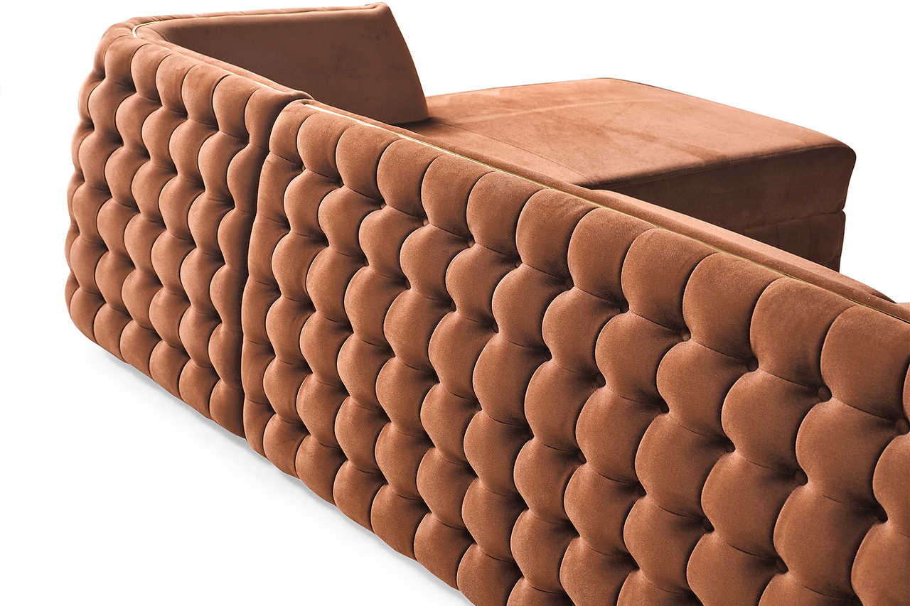 Rust Orange sectional sofa in contemporary room setting