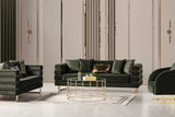 Luma Emerald Living Room Set main view showing sofa, loveseat, and chair