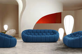 Bubbles Blue Boucle Living Room Set