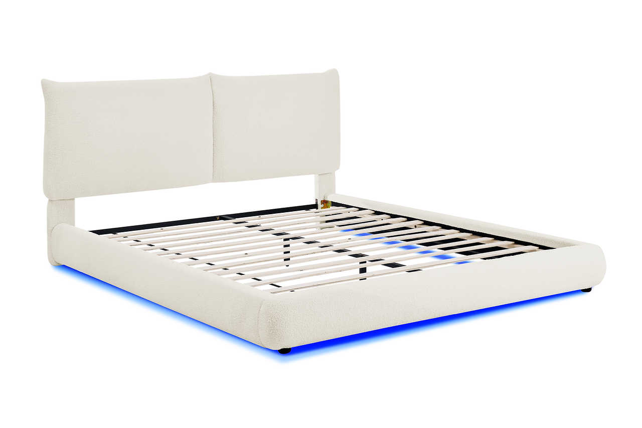 Zima King Bed illuminated with LED lighting