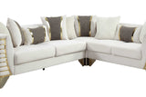 Donovan Cream 3-Piece Sectional sofa side angle