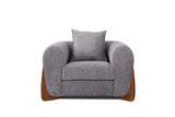 Side view of Stylus Pewter loveseat in living room set
