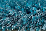 Afro Shag Turquoise Modern Transitional Art Silk Shine Rug side detail