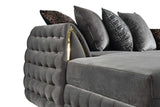 side view of Sicilya Grey Sectional sofa