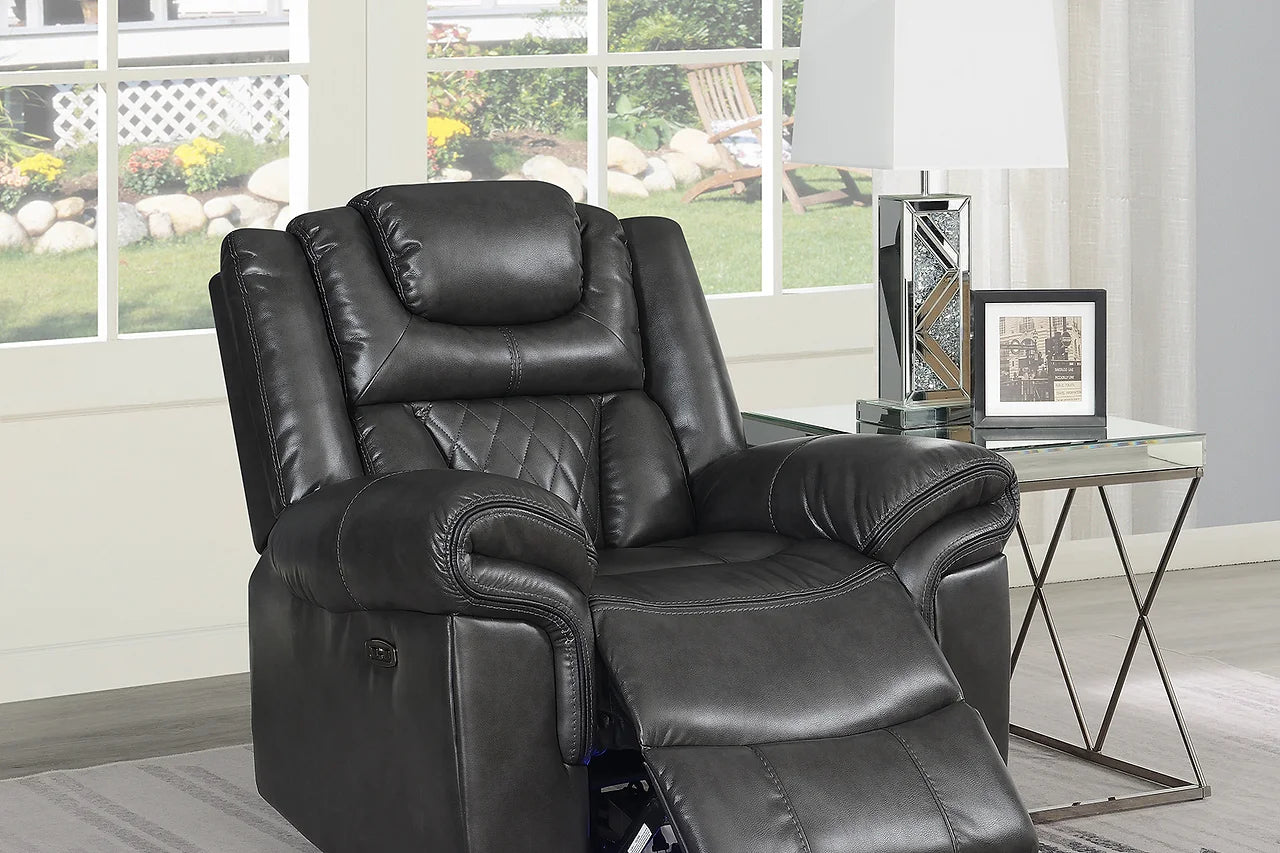 Party Time Grey Power Recliner
