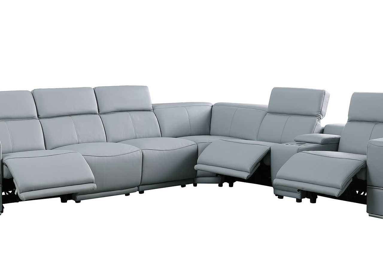 Franco sectional showing power headrest functionality