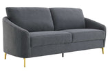 Side perspective of Lila Gray sofa and loveseat