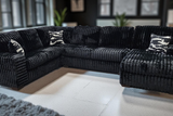 Austin Black 3-Piece Sectional sofa front view