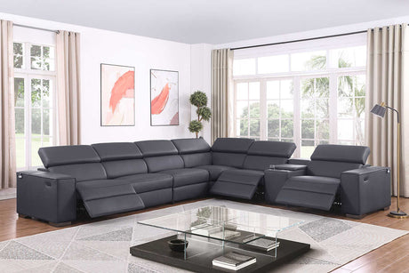 Picasso sectional sofa in dark gray, front view