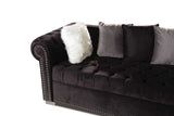 Front view of Milan Black Sectional sofa