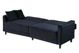 Side view of Cozy Black sofa and loveseat set
