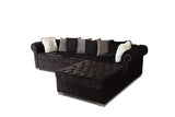 Detail of Milan Black Sectional upholstery and cushions