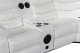 Power recliner control on white sectional sofa
