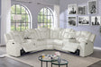 Eclipse sectional in sand air leather with left-arm power recliner