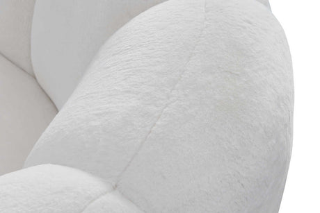Main angle of Big Cloud white soft fur fabric sectional sofa