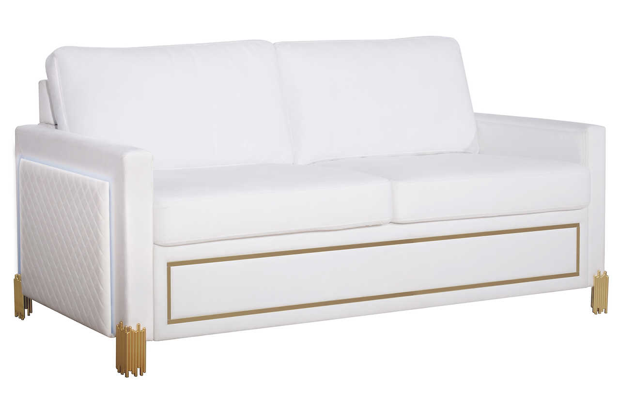 Side profile view of sofa and loveseat set