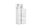 Chloe White High Gloss 5-Drawer Chest front view
