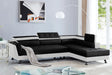 Izzi Black and White Tufted sectional sofa main view