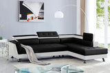 Izzi Black and White Tufted sectional sofa main view