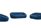 Bubbles Blue Boucle Living Room Set