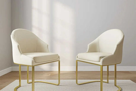 Arko beige dining chair front view