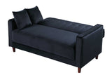 Side profile of Cozy Black Living Room Set sofa and loveseat