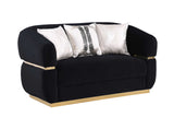 Front view of Carmela black velvet chair