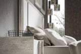 bedroom view of Treviso White Grey Panel Bedroom Set bed