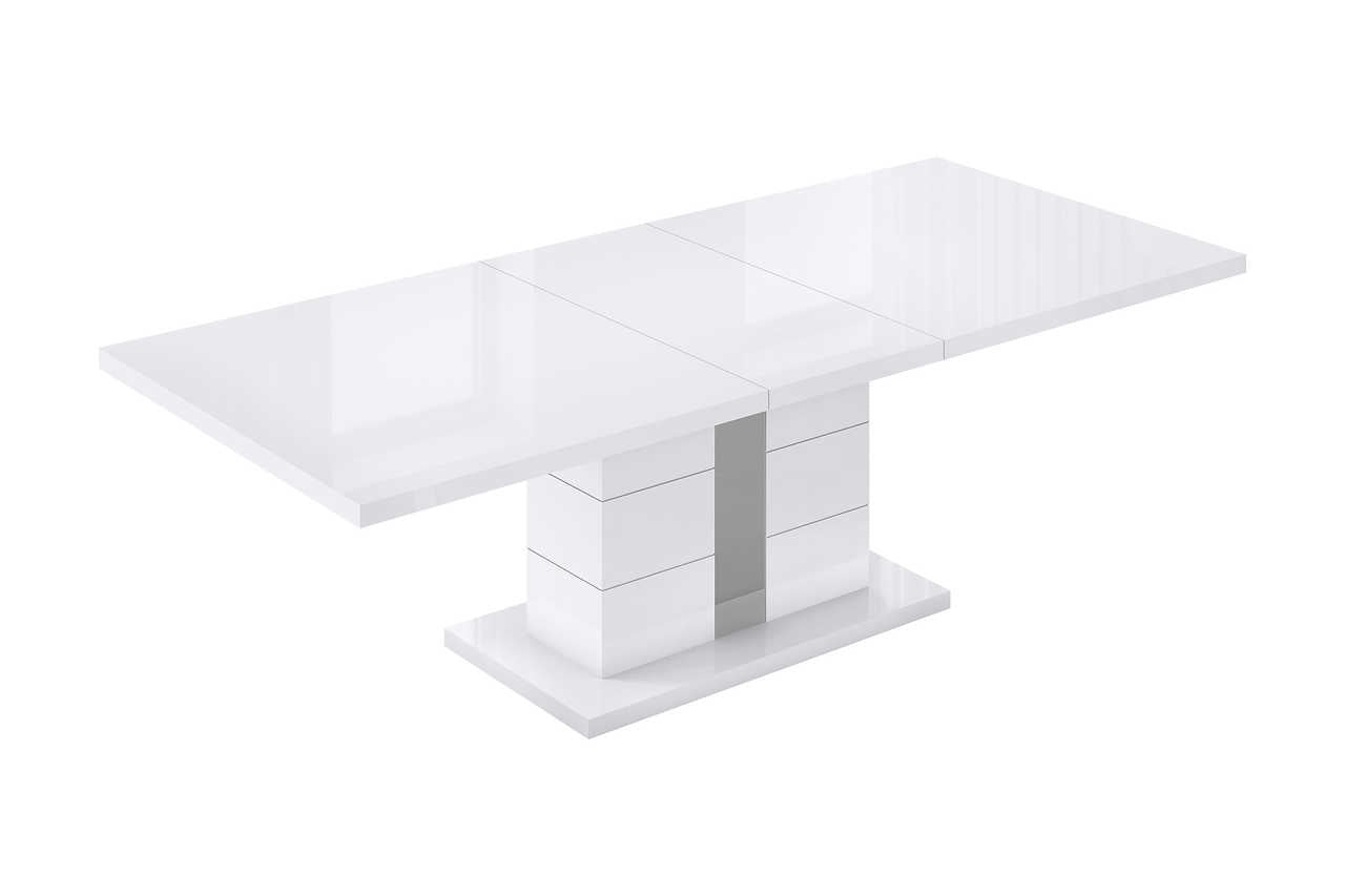 Side angle of Chloe white high gloss buffet