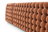Side angle of Sicilya Rust Orange Sectional Sofa