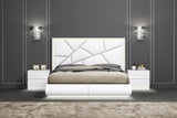 Lea White LED Panel Bedroom Set side view of bed