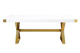 Adel White Gold Dining Table