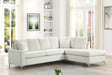 Elina Beige Velvet Sectional sofa front view