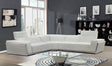 Domo White Leather Match Sectional sofa, front view