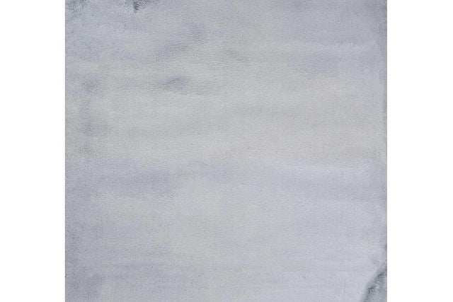 Rabbit Solid Silver art silk shine rug, front view