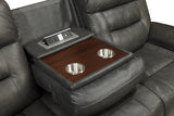 Rosewood Grey Faux Leather Power Recliner side profile