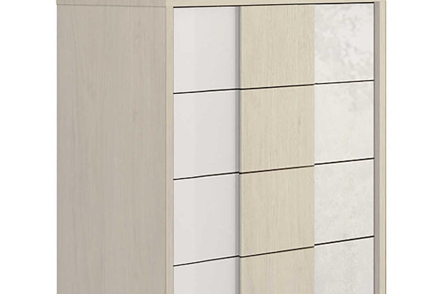 Tower White 5-drawer chest front view