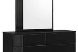 Modena Black Nightstand close-up of drawer hardware