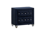 Top view of Divina black velvet chest with smooth finish