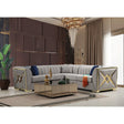 Ariana grey velvet sectional sofa main view